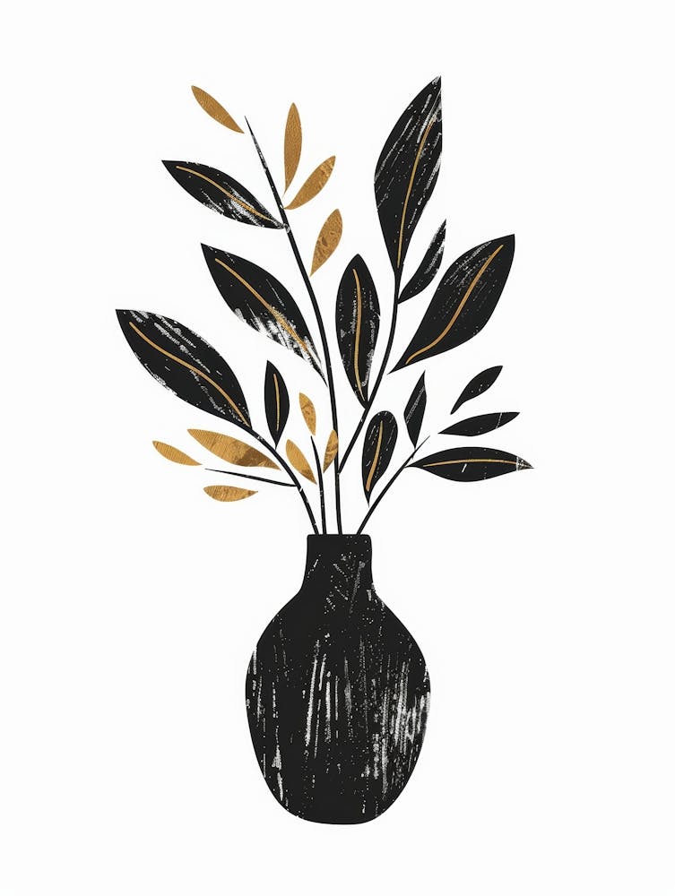 Black And Gold Vase