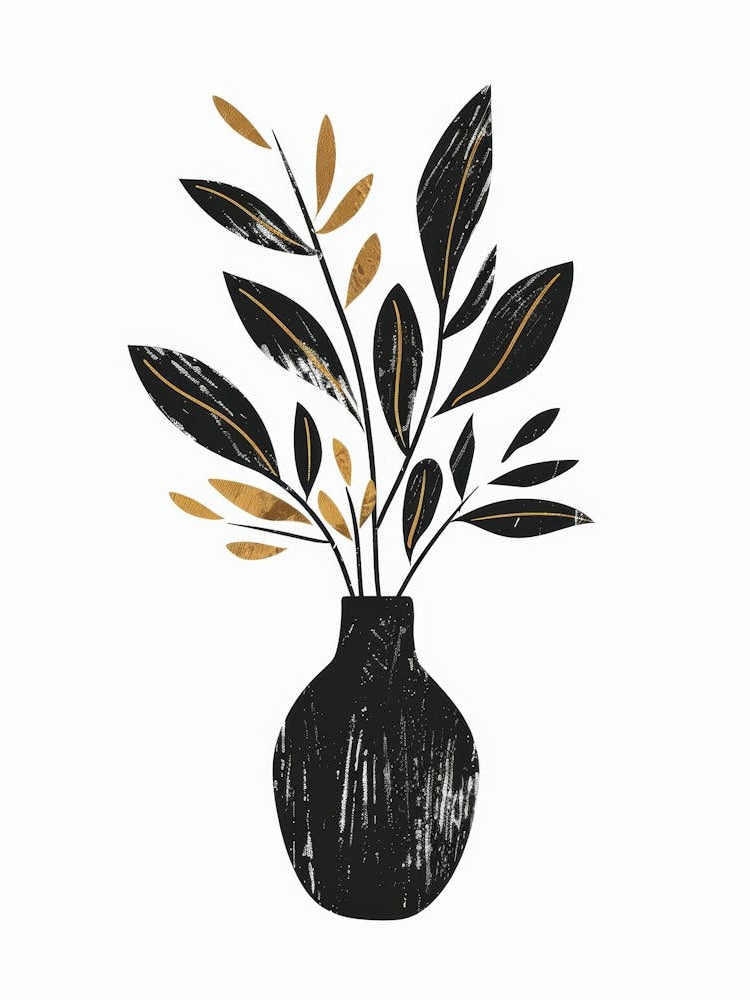 Black And Gold Vase