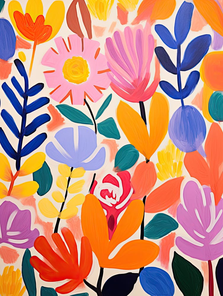 Flowers 56, Matisse style, Floral texture