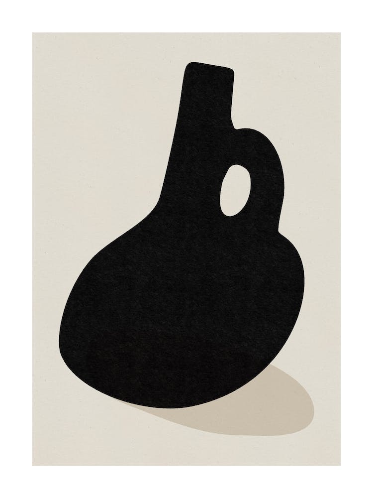 Vase abstrait minimal noir