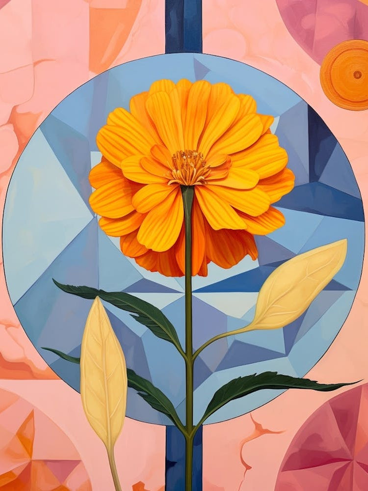 Marigold 5 Hilma Af Klint Inspired Pastel Flower Painting