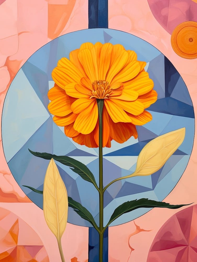 Marigold 5 Hilma Af Klint Inspired Pastel Flower Painting