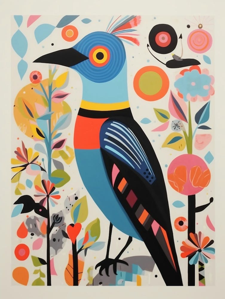 Colourful Scandi Bird Baldpate 1