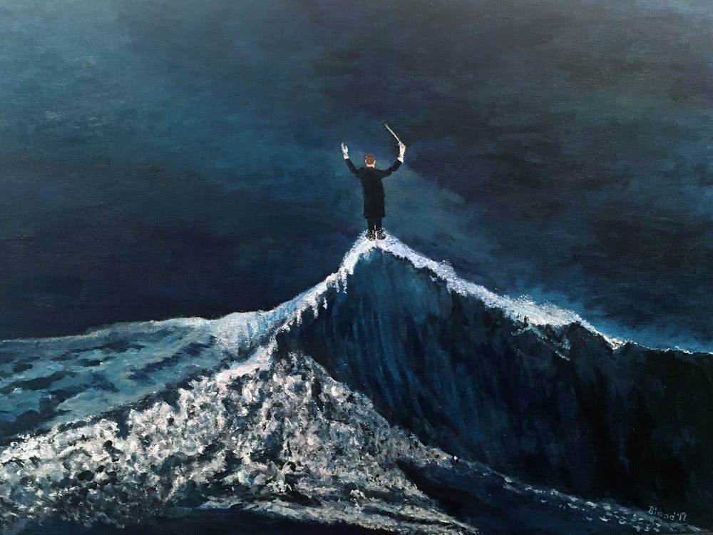 The Conductor Standing On An Ocean Wave