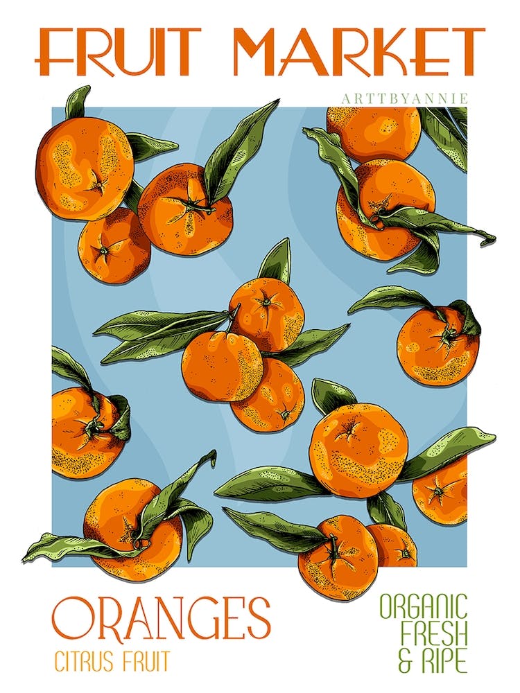 Orange Fruit Market Print 1