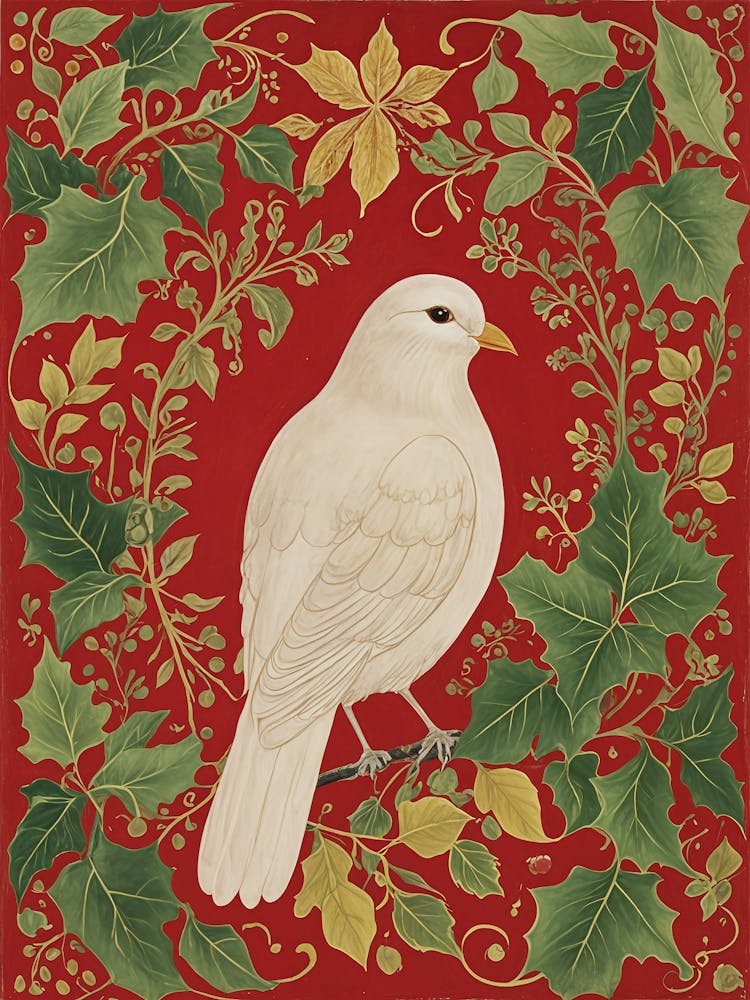Colombe blanche festive