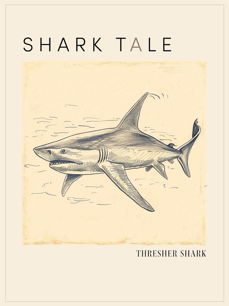 Thresher Shark Vintage Illustration 2 Plakat