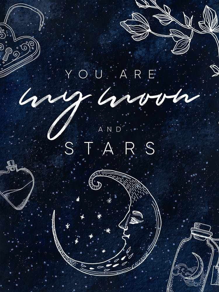 You Are My Moon And Stars Canvas Print - Mysterious Luna #1