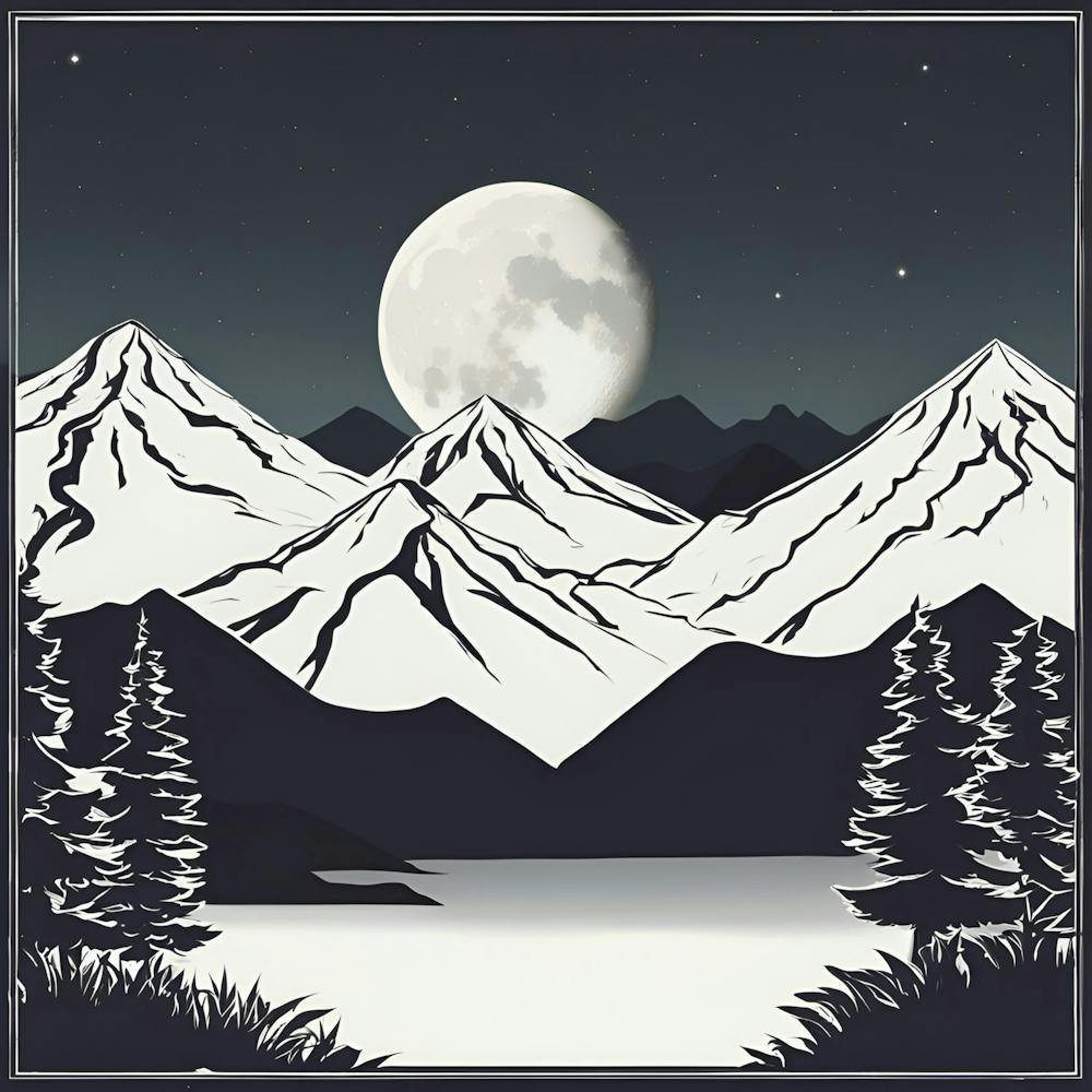 Full Moon In The Mountains