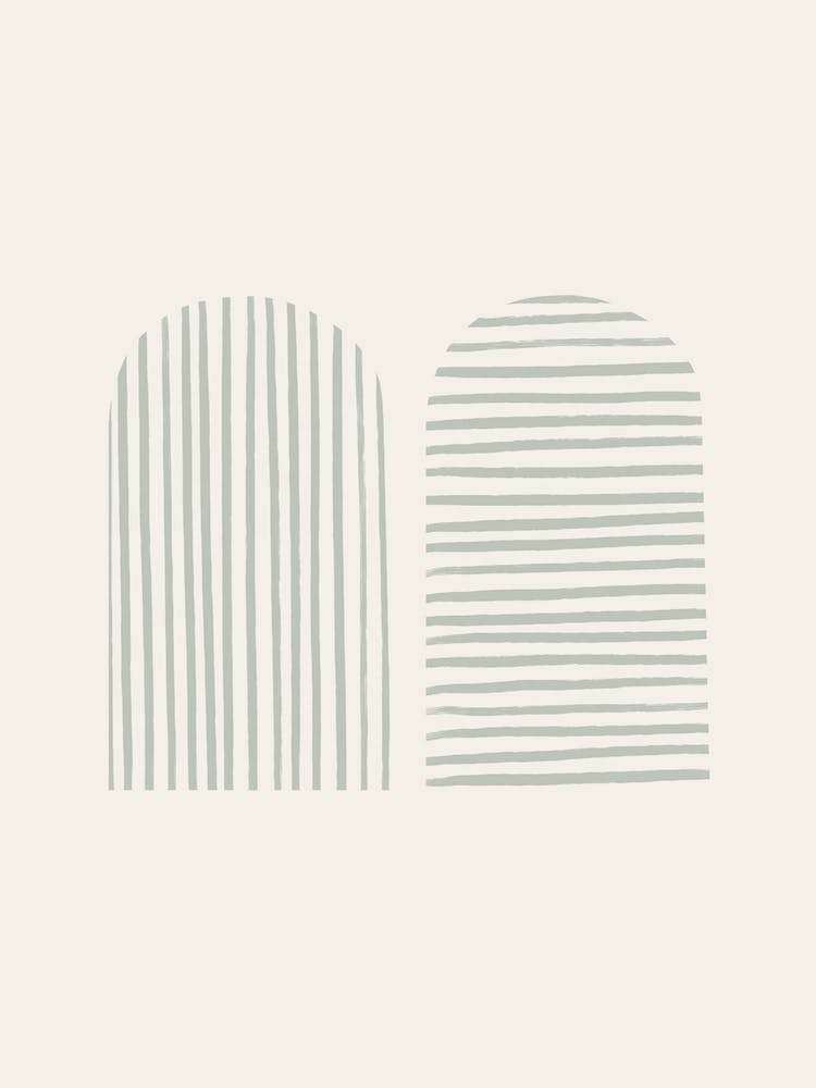 Striped Arches Sage Green