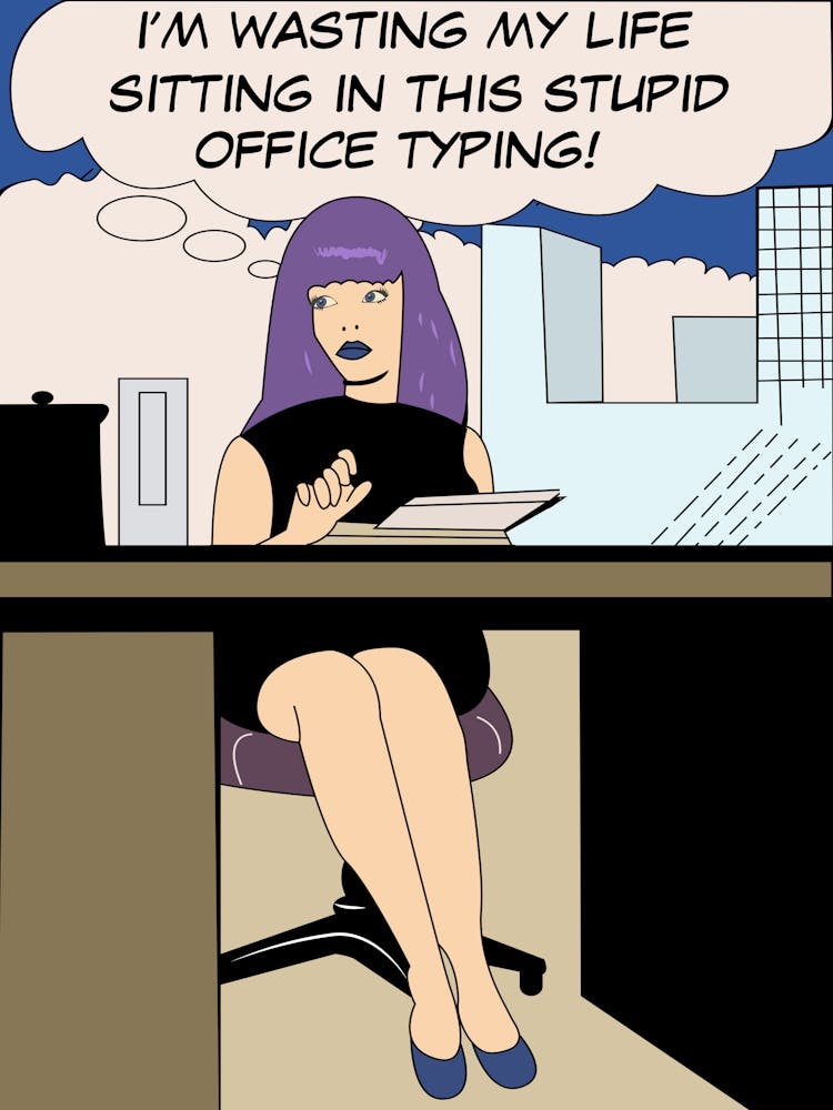Pop Art Office Girl