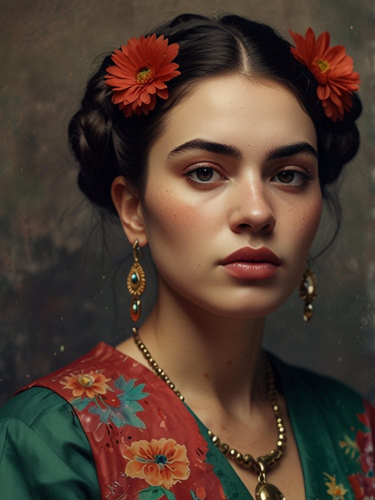 Mexican Girl With Flowers 1