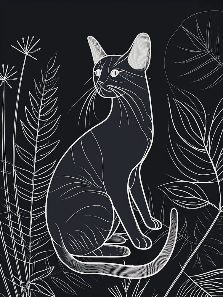 Javanese Cat Minimalist Illustration 1