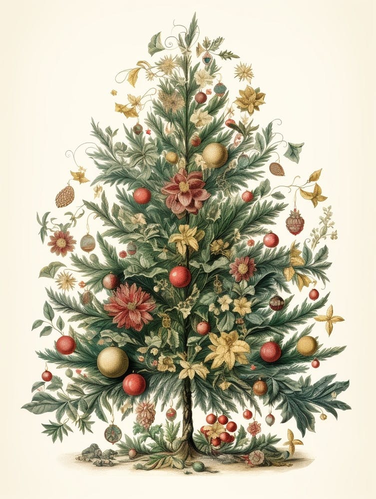 William Morris Style Christmas Tree 4