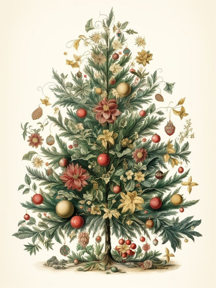 William Morris Style Christmas Tree 4