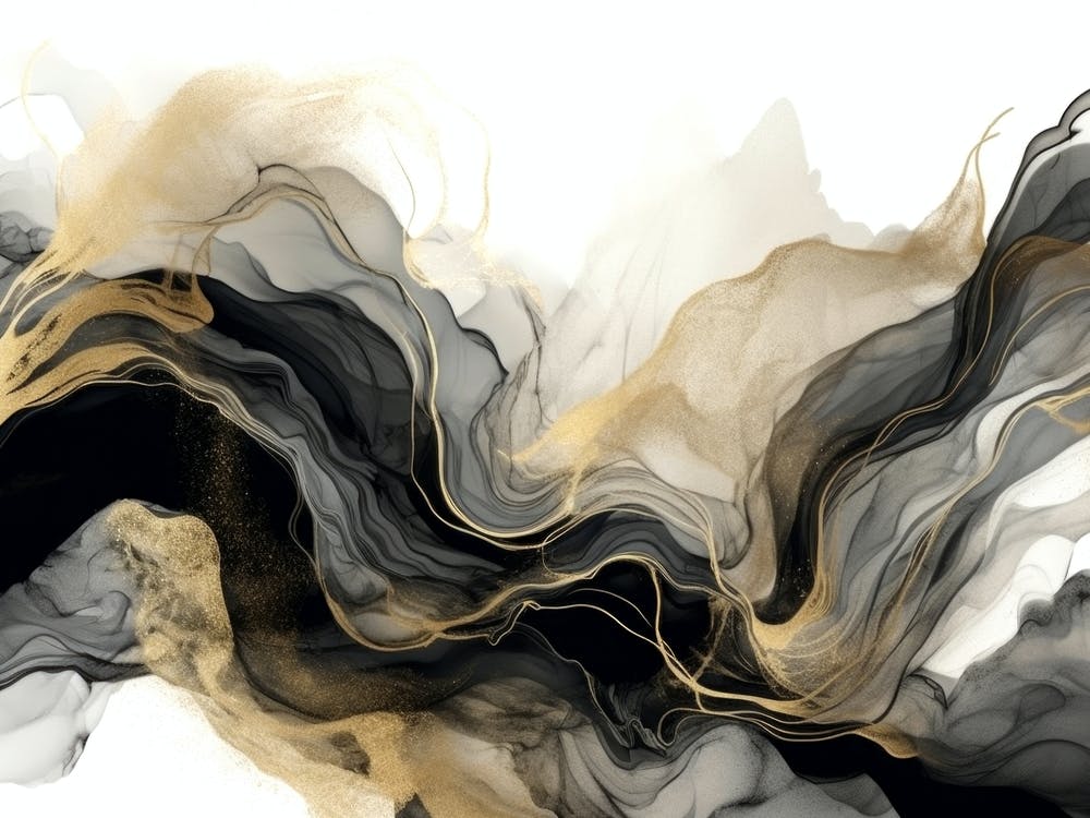 Elegant Black Gold Marble Abstract