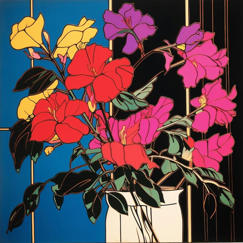 Bougainvillea 3 Pop Art Illustration Square