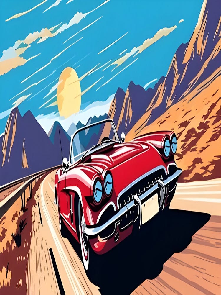 Vintage Car On The Road