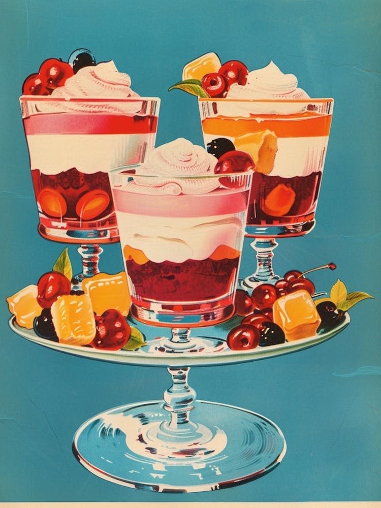 Strawberry Trifle With Jelly Vintage Cookbook Inspired 3