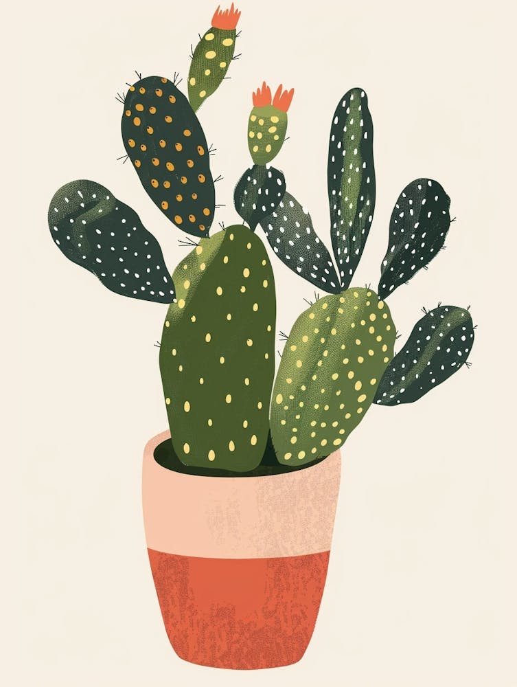 Rhipsalis Cactus Minimalist Abstract Illustration 4