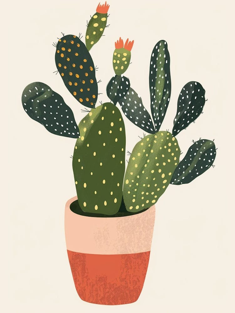 Rhipsalis Cactus Minimalist Abstract Illustration 4