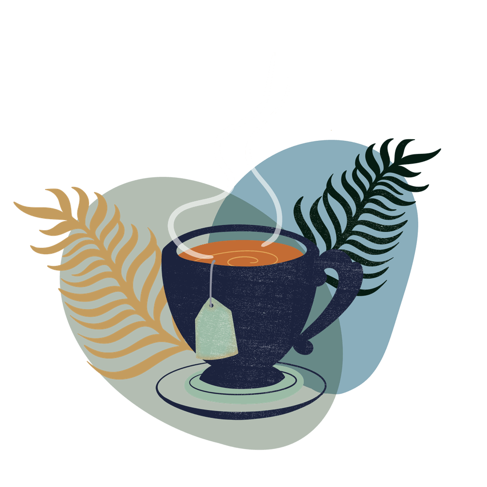 Tea Cup With Leaves 1