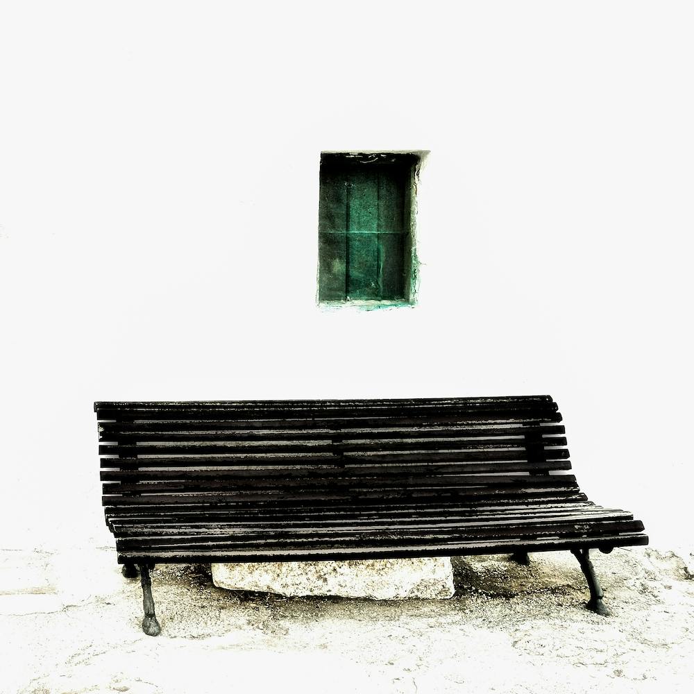 Wooden Bench And Window Square