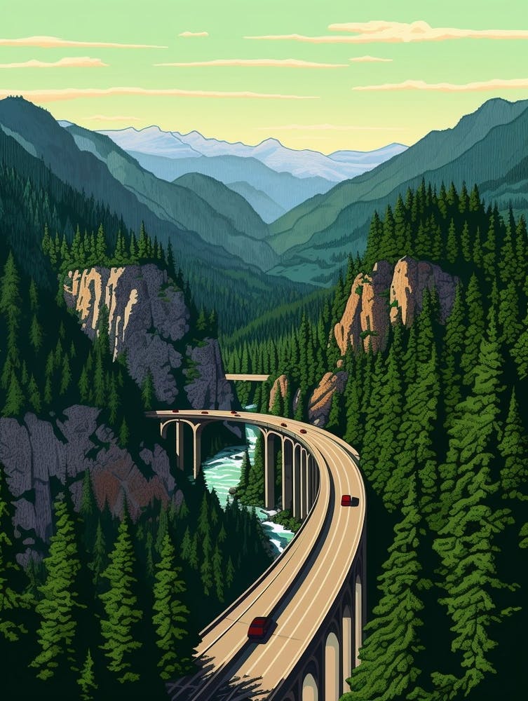 Snoqualmie Pass Retro Pop Art 23