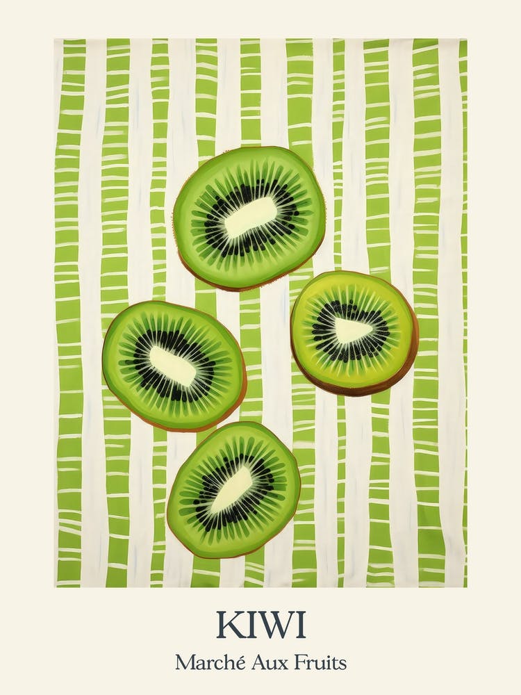 Marche Aux Fruits Kiwi Fruit Summer Illustration 1