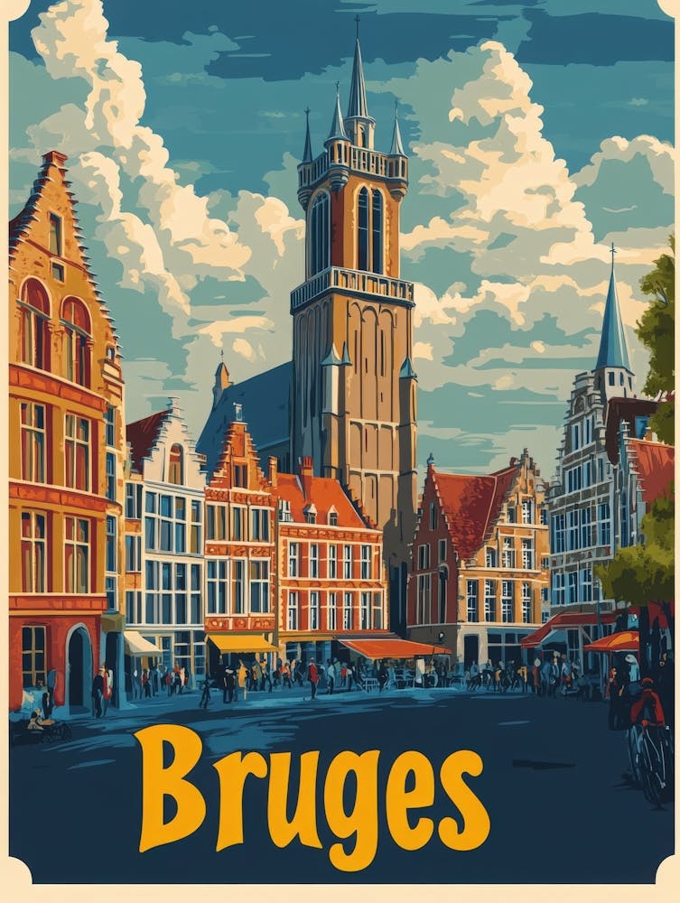Aihrgdesign A Vintage Travel Poster Of Bruges 1