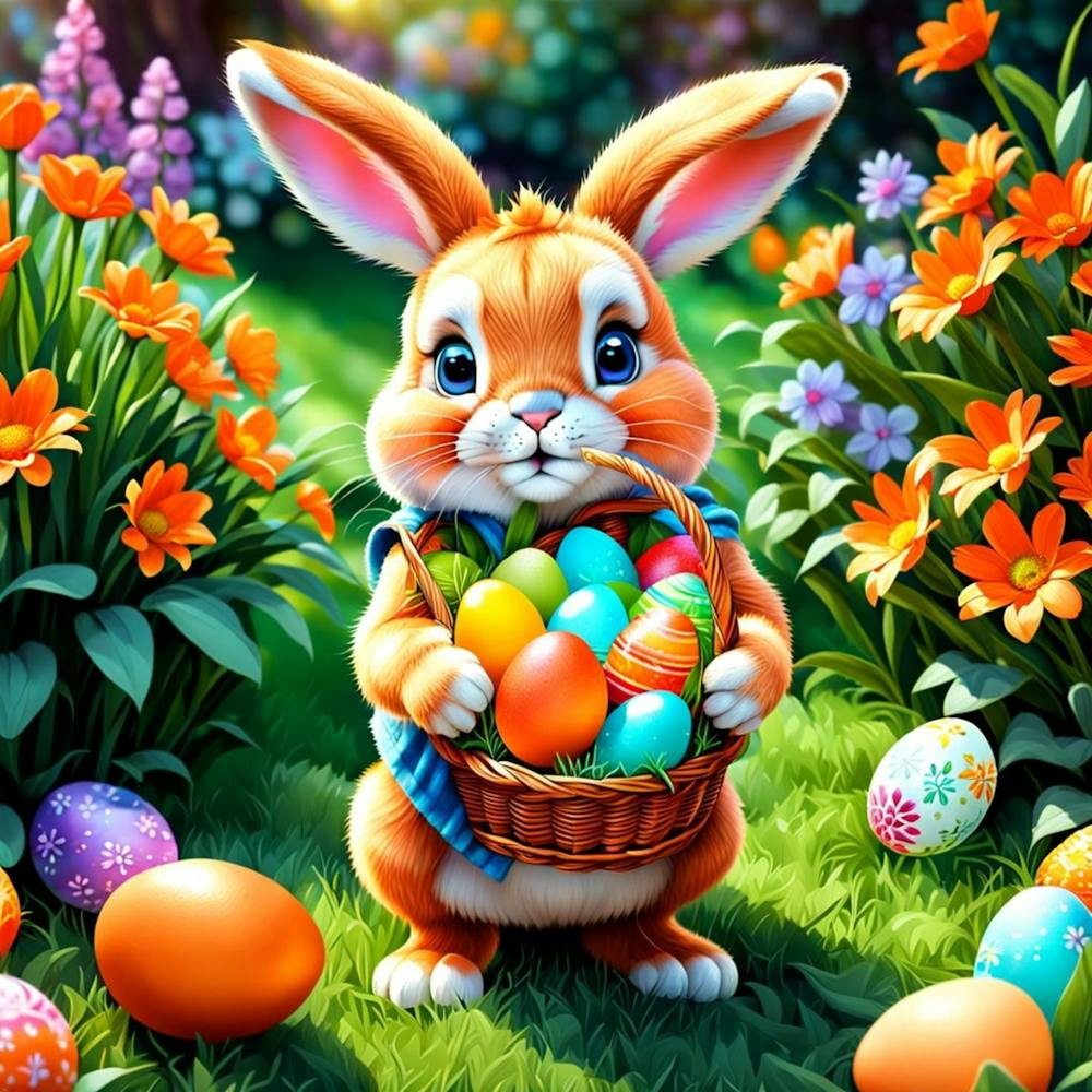 Easter Bunny With Basket 2