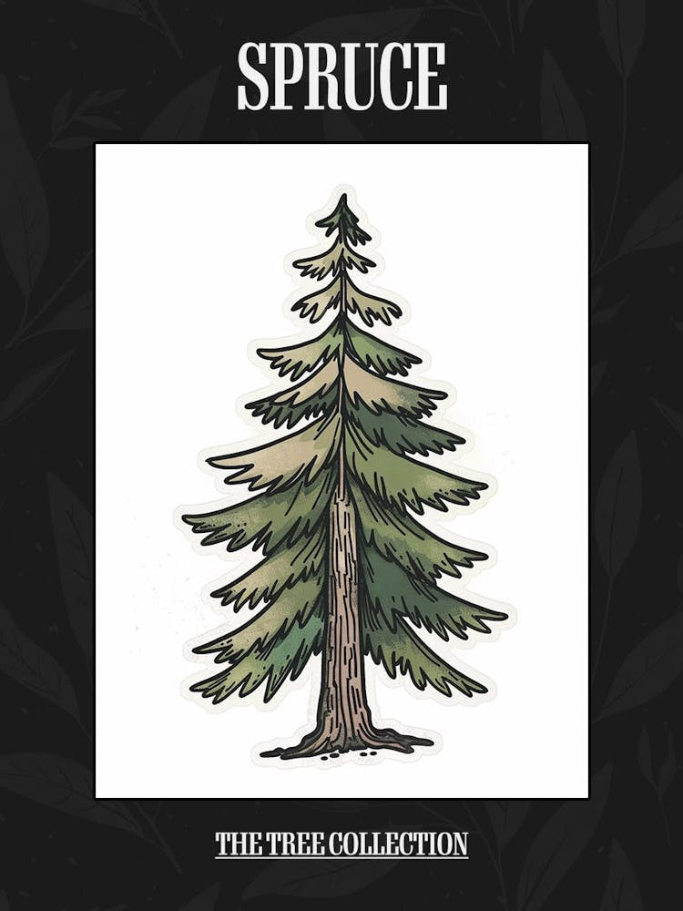 Spruce Tree Pixel Illustration 2 Poster