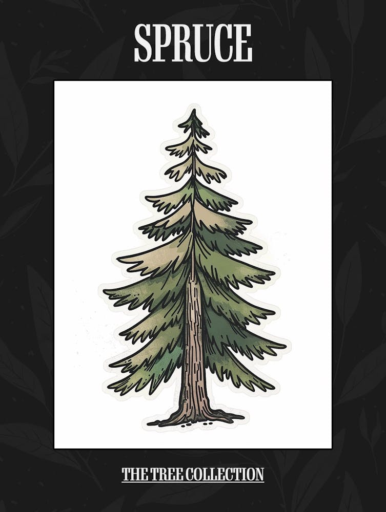 Spruce Tree Pixel Illustration 2 Poster