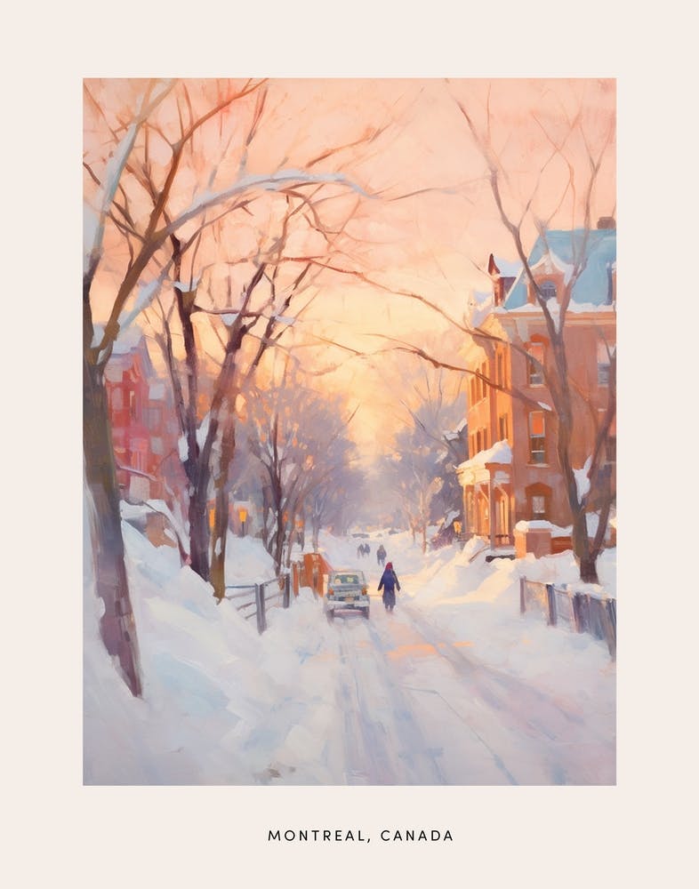 Dreamy Winter Painting Poster Montreal Canada 1
