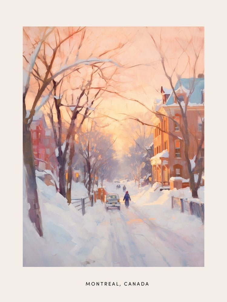 Dreamy Winter Painting Poster Montreal Canada 1