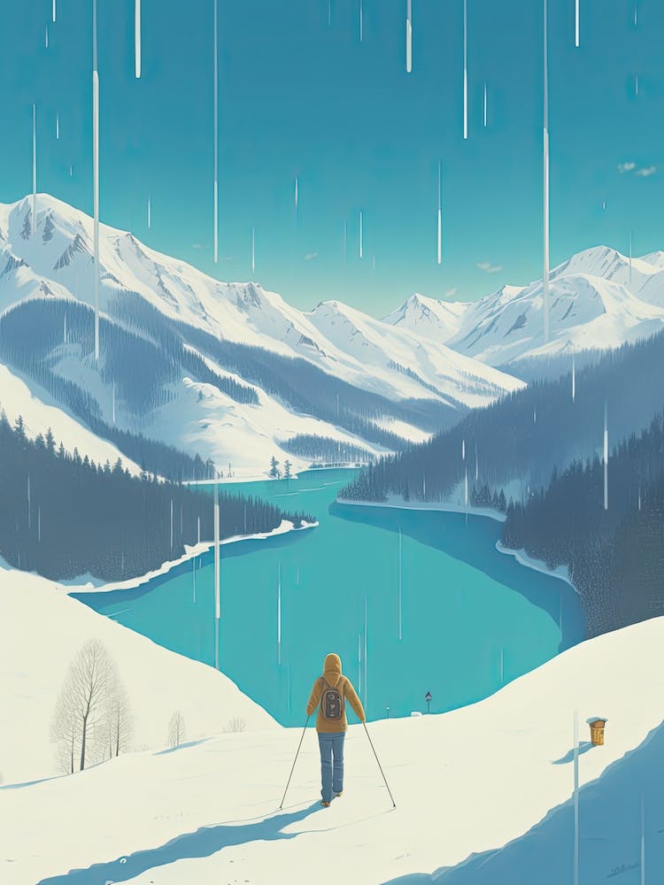 Hakuba   Nagano, Japan, Ski Resort Illustration 0 Simple Style