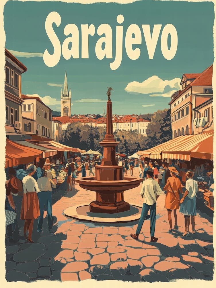 Aihrgdesign A Classic 1960s Travel Poster For Sarajevo 2