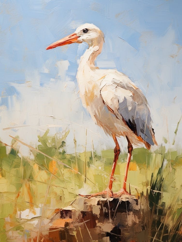 Bird Painting Stork 3