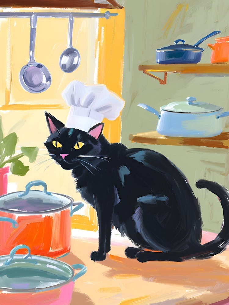 Chef Cat in the kitchen