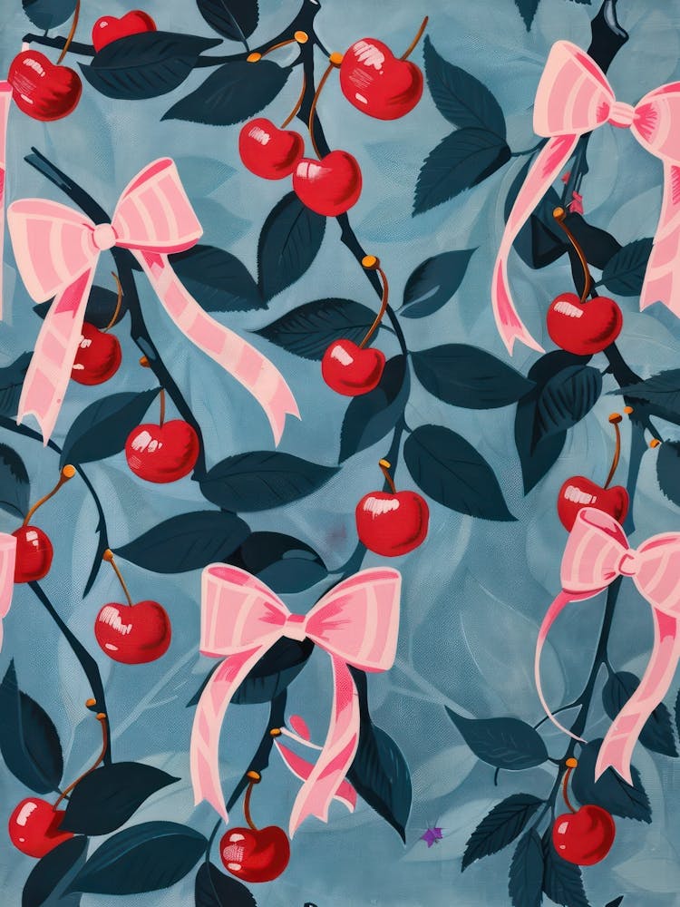 Folk Pink Bows 2 Pattern