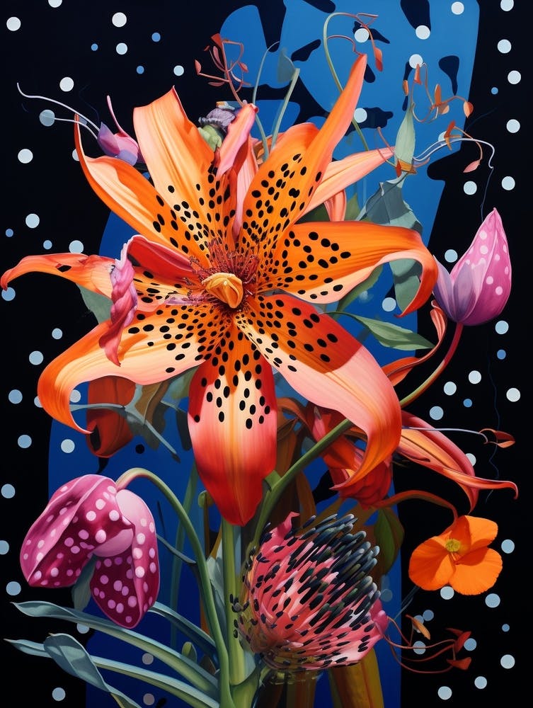 Surreal Florals Gloriosa Lily 2 Flower Painting