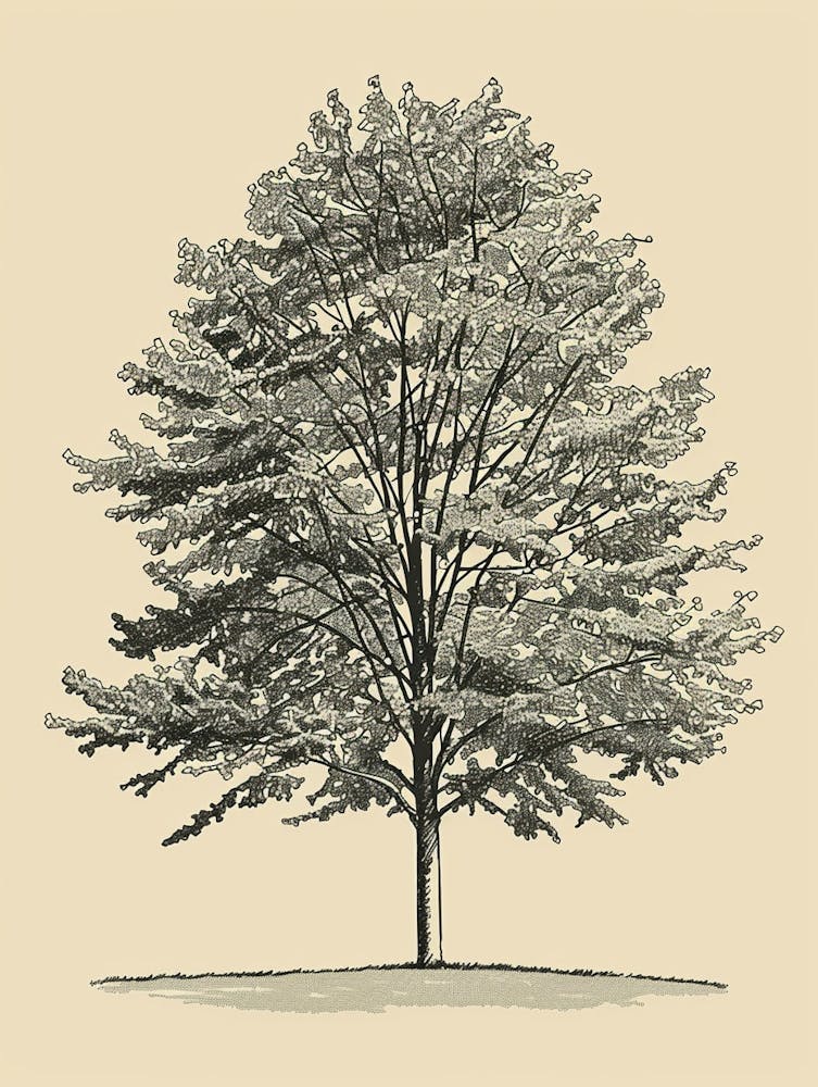 Beech Tree Minimalistic Drawing 2