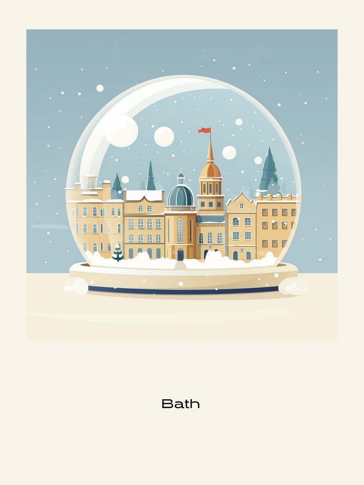 Bath United Kingdom Snowglobe Poster