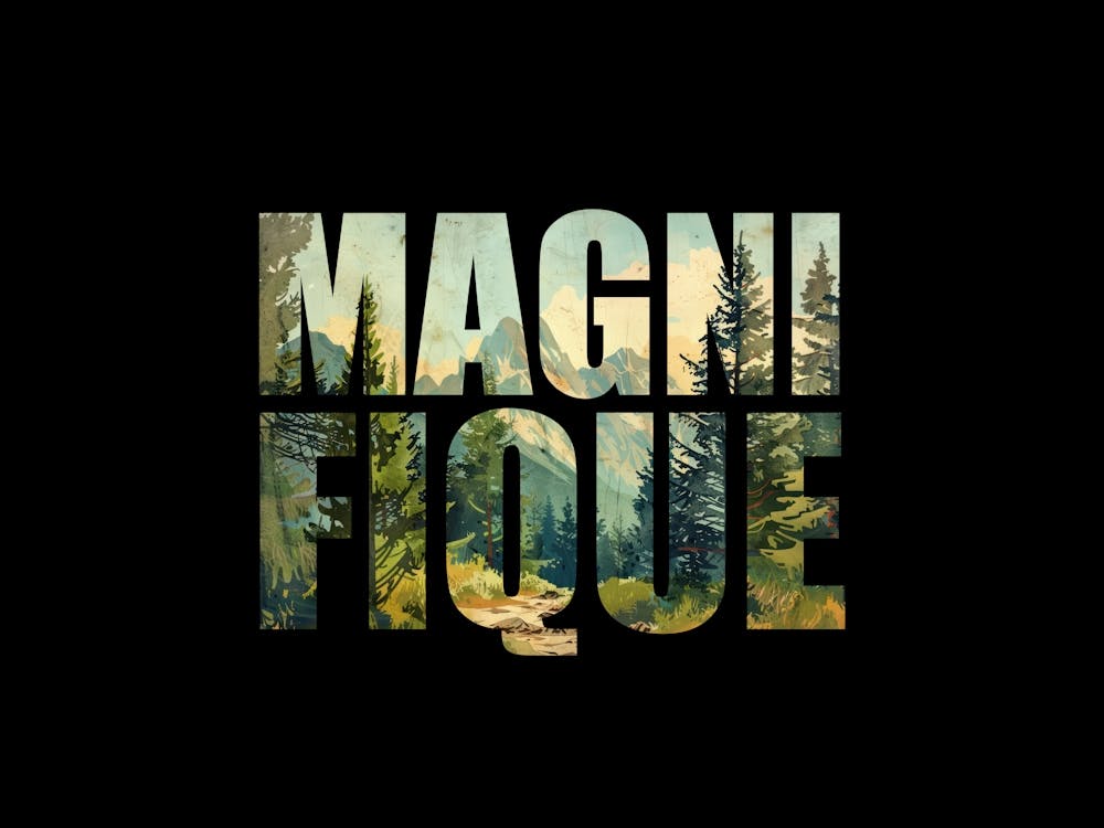 Magnifique Poster Retro Landschaftsillustration 8
