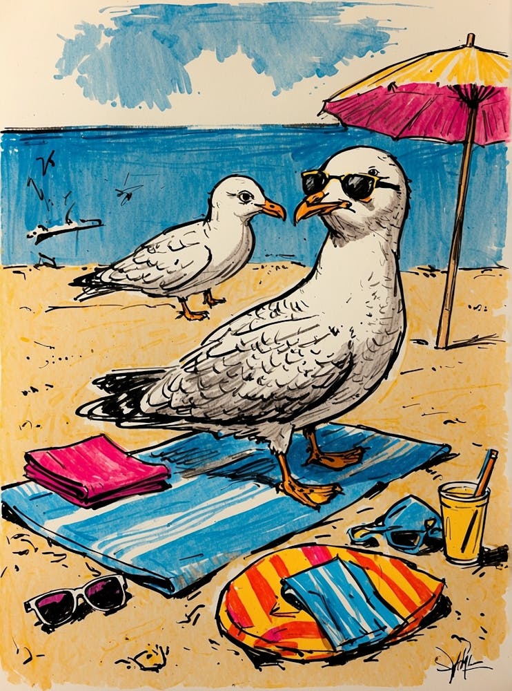 Mouettes sur la plage 3