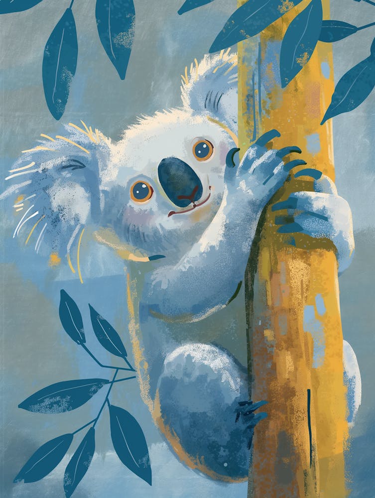 Happy Koala On A Tree