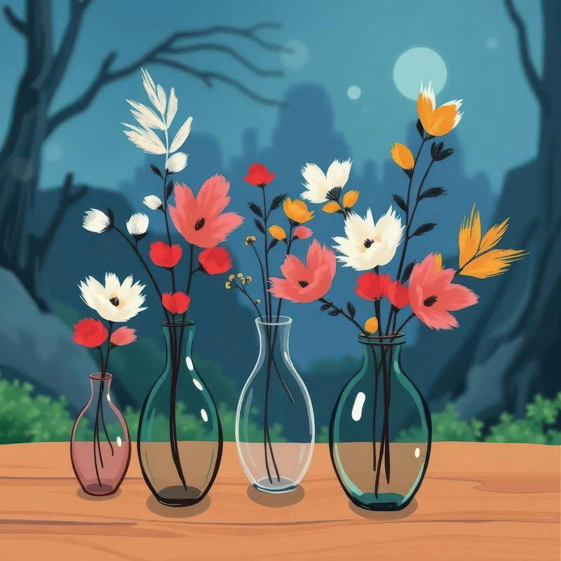 Flowers In Glass Vases