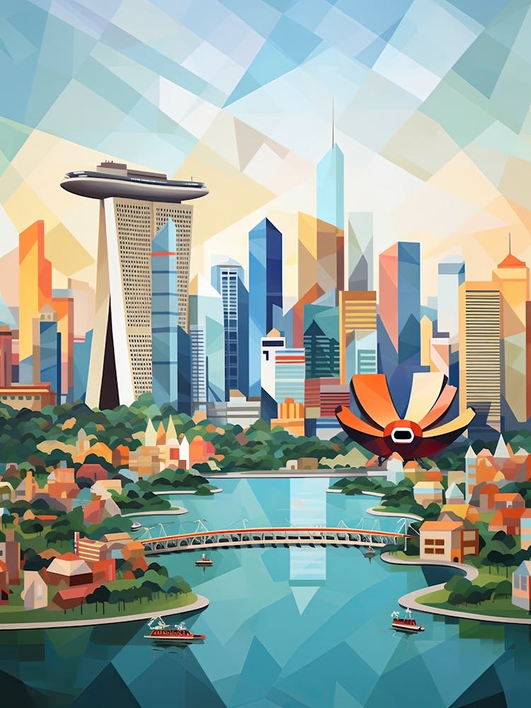 Singapore, Geometric Illustration 3