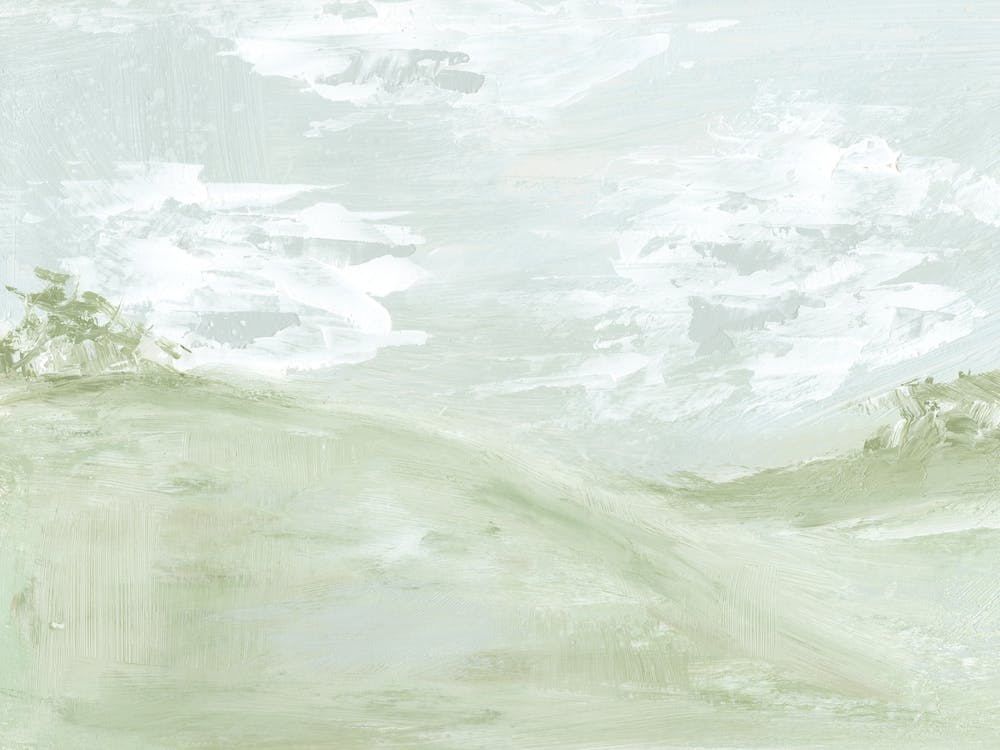 Daydreaming 3 - Abstract Trees Hills Day Landscape Painting
