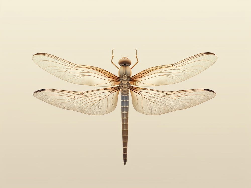 Dragonfly Common Whitetail Plathemis Illustration Vintage Simple Jpeg